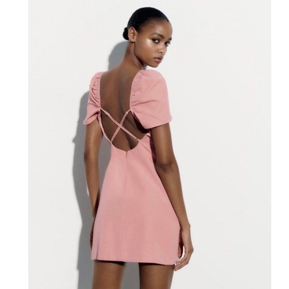 chinese dress ladies Zara Pink Tie Dye Linen Sleeveless Midi Dress